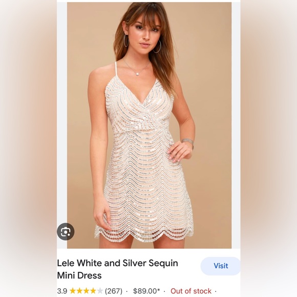 Lulu’s White Sequin Mini Dress - Picture 1 of 8